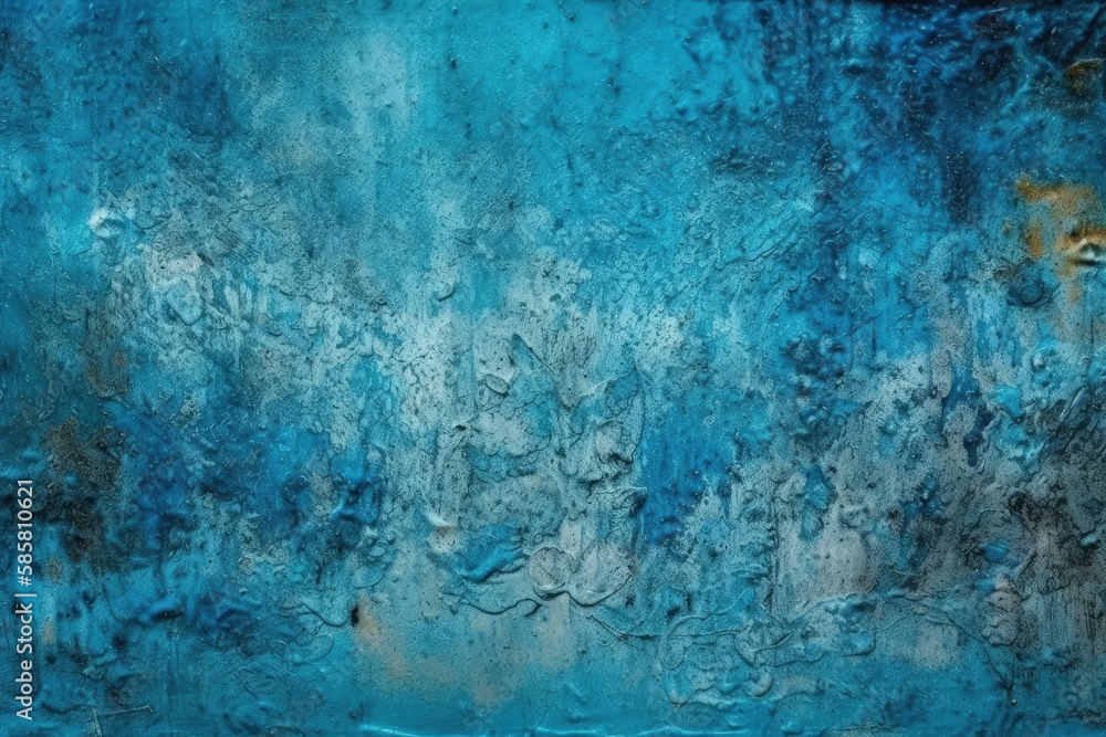an abstract painting featuring shades of blue and green. Generative AI