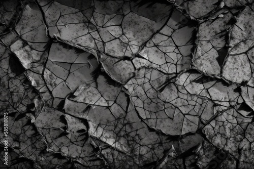 monochrome abstract texture with cracks and rough edges. Generative AI