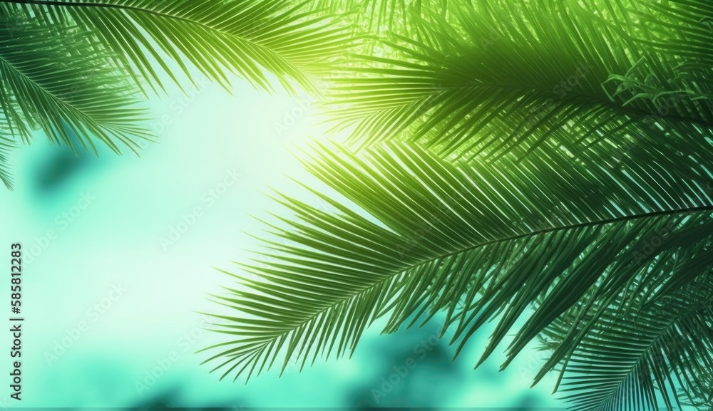 Fototapeta premium palm tree leaves background 4k wallpaper