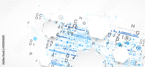 Abstract technology concept. Circuit board, color background.