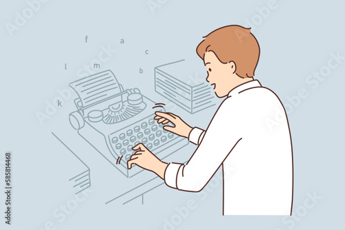 Motivated male author type on machine 