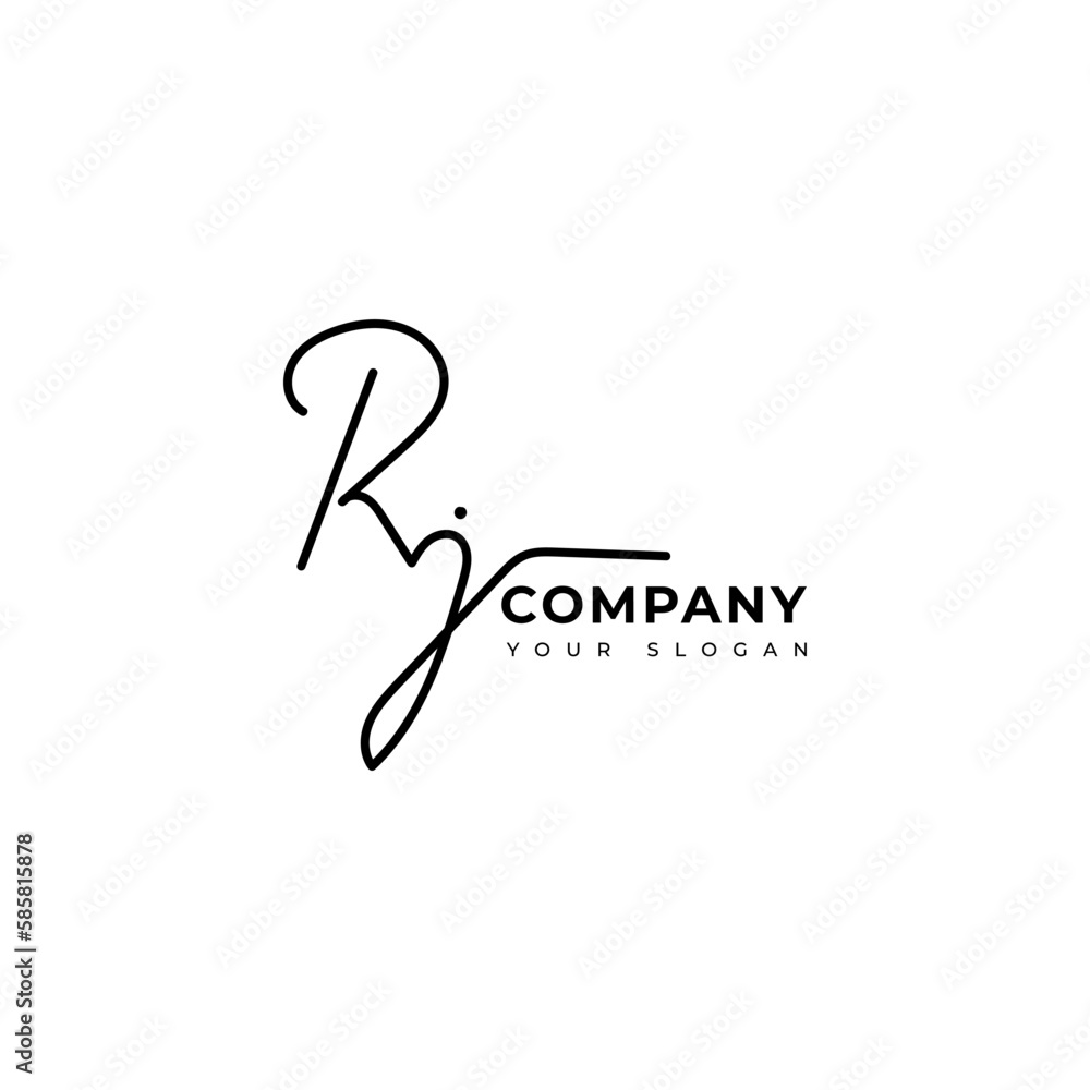 Rj Initial signature logo vector design