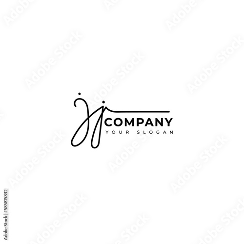 Jj Initial signature logo vector design