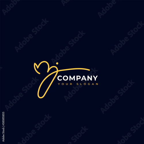 Mj Initial signature logo vector design