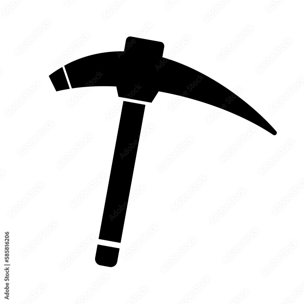 Sharp pickaxe silhouette icon. Vector. Sharp pickaxe silhouette icon. Vector.