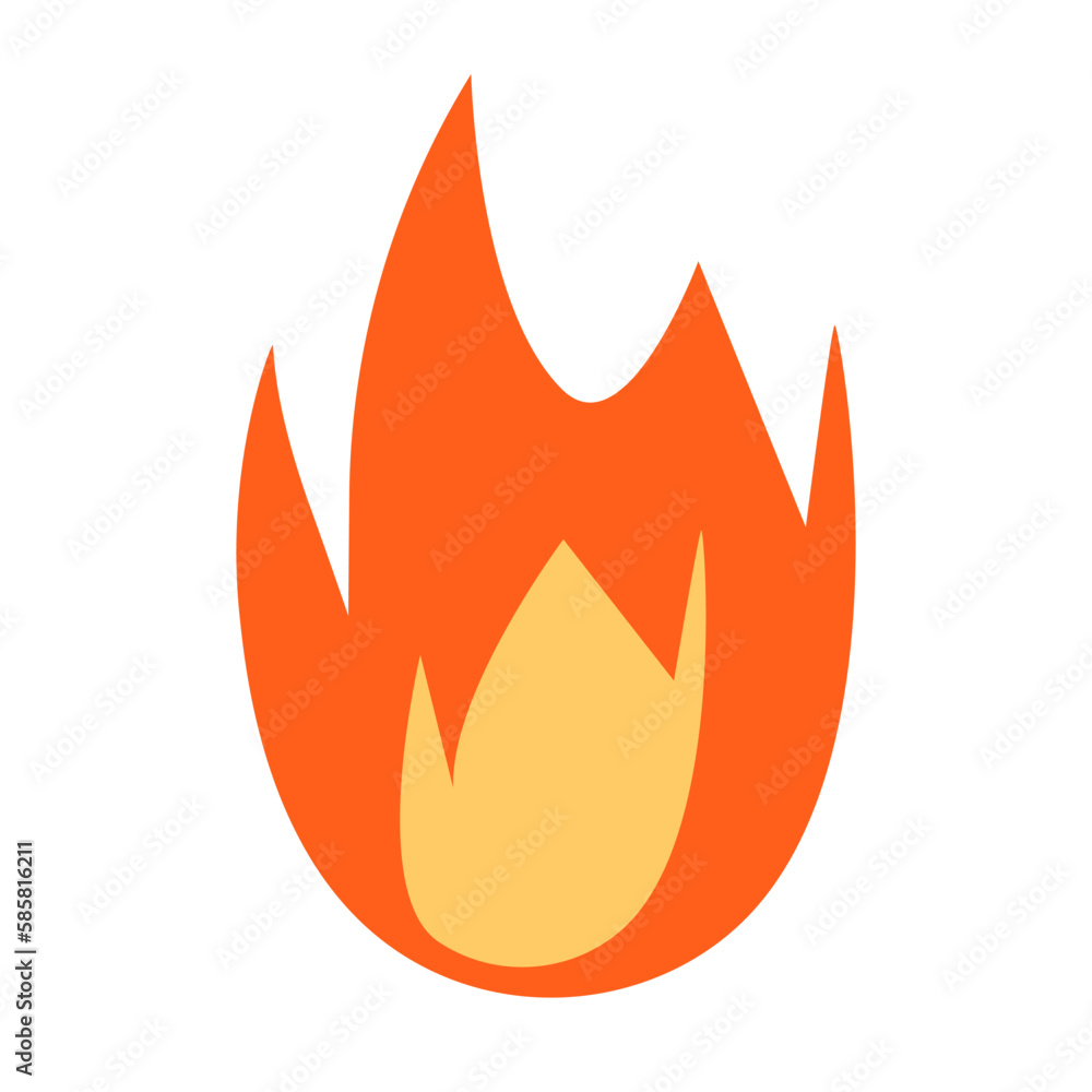 Red flaming fire icon. Vector. Red flaming fire icon. Vector.