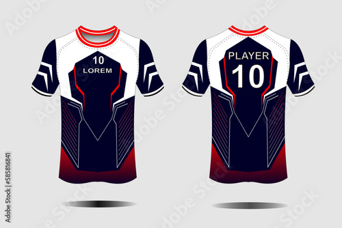 Sports jersey and t-shirt template sports jersey design vector. Sports design for football, racing, gaming jersey. Vector