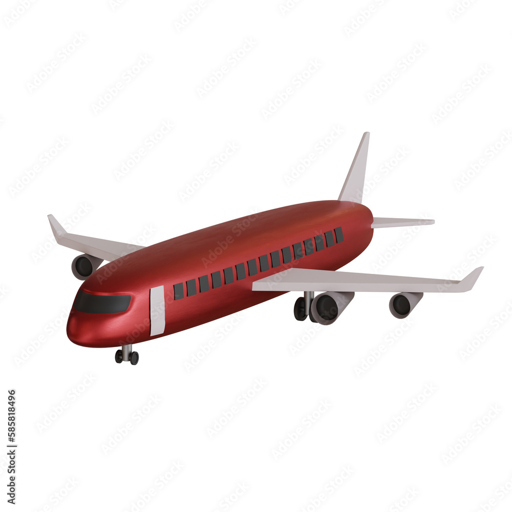 3d rendered red airplane perfect for airport design project 3d rendered red airplane perfect for airport design project