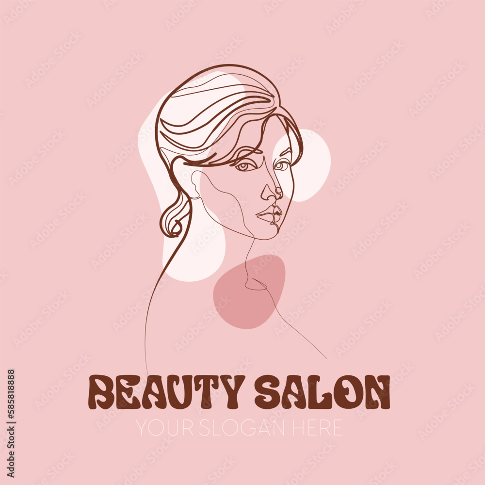 Female beauty and skin care line art design cosmetic shop beauty salon Female beauty and skin care line art design cosmetic shop beauty salon
