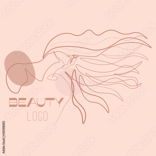 Female beauty and skin care line art design cosmetic shop beauty salon