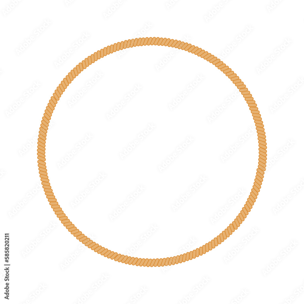 Vector illustration of round marine rope frame for logo or text. Vintage framework isolated on white background. Vector illustration of round marine rope frame for logo or text. Vintage framework isolated on white background.