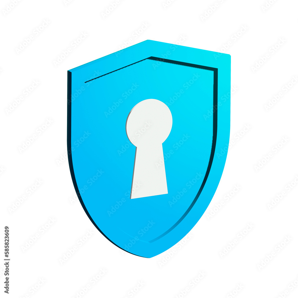 3D Cyber Security Blue Vector, Line Icon, flat design. 3D Cyber Security Blue Vector, Line Icon, flat design.
