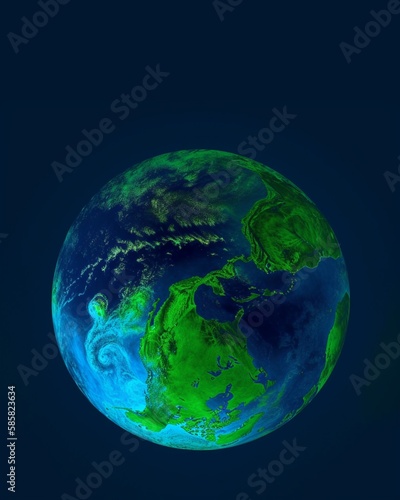 Earth planet on black copy space background. Generative AI, Generative, AI © nonblok