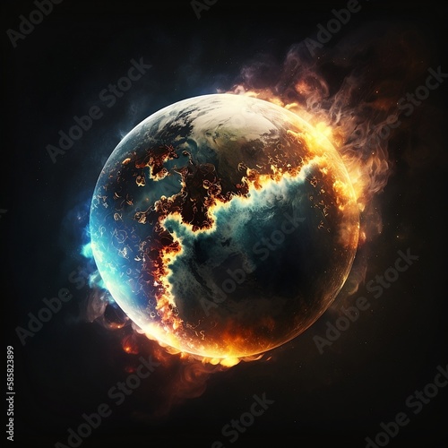 The Burning Earth: A Terrifying View of Global Warming, AI Generated