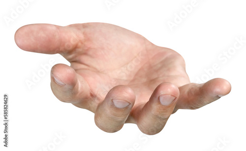 open the palm of the hand isolated