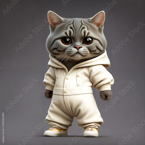cat on white clothes