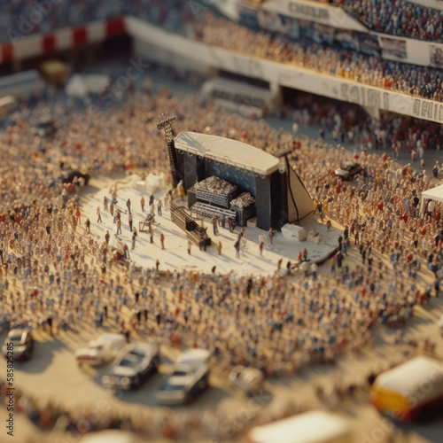 A Captivating Miniature Rock Concert Diorama, Generative AI