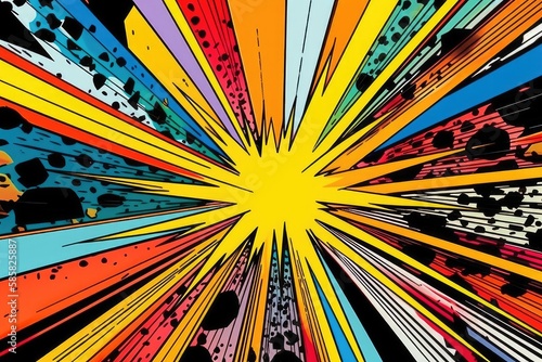 Radial Pop Art Explosion: A Comic Strip Backdrop 7