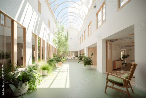 Retirement Home or Nursing Home Interior With Green Environment photo
