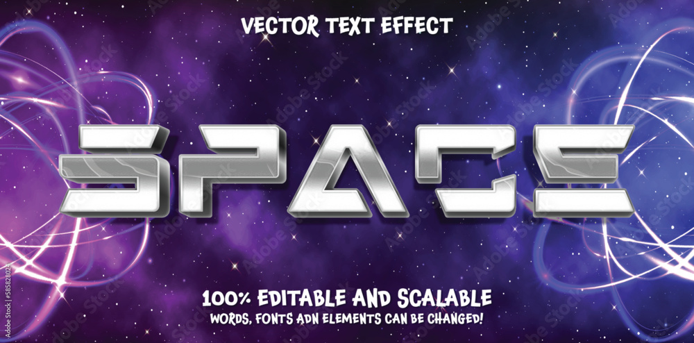 Space editable text style effect