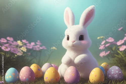 cute and adorable cartoon easter bunny © Diego