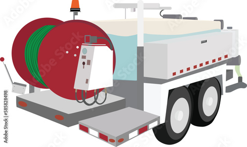 Plumbing Hydro Jetting machine, isolated on white background. Sewer cleaning service