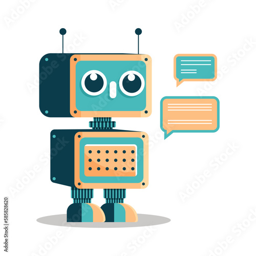 The modern concept of the GPT chat bot. AI assistant transmitting information. Vector illustration. Modern flat style.
