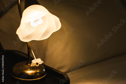 Night lamp on table