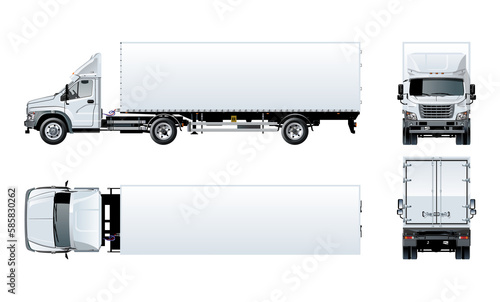 Truck isolated on white background. PNG format with transparency
