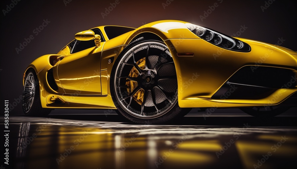 Fictional Hyper Car Parked Posing for Photography Generated by AI
