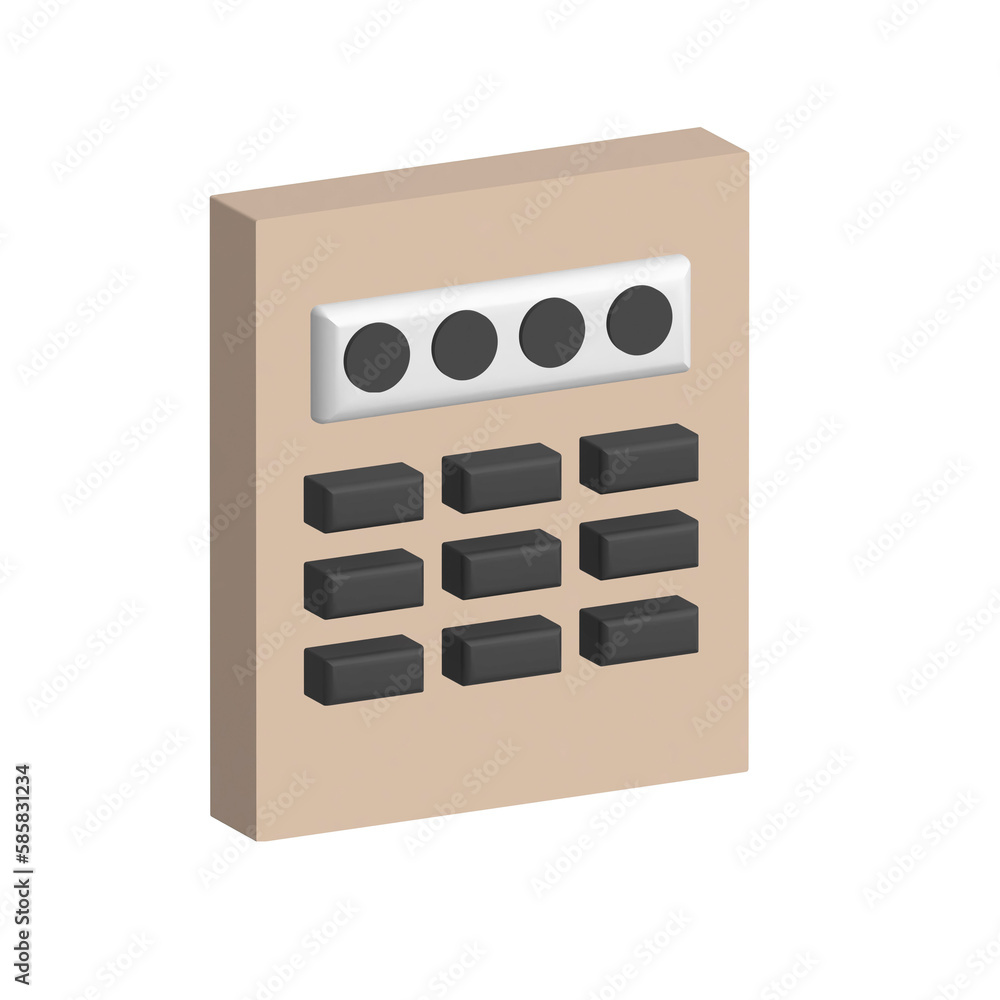 Passcode Icon, 3D design icon. Passcode Icon, 3D design icon.
