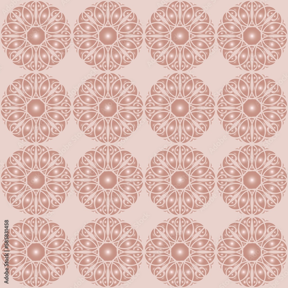 mother-of-pearl ornament. pink seamless pattern. tile. cover. postcard. interior decor.