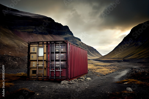 Delivery of cargo and containers to anywhere in the world. Created with Generative AI technology.