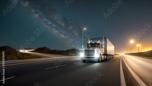 Digital illustration of a futuristic truck  generative AI