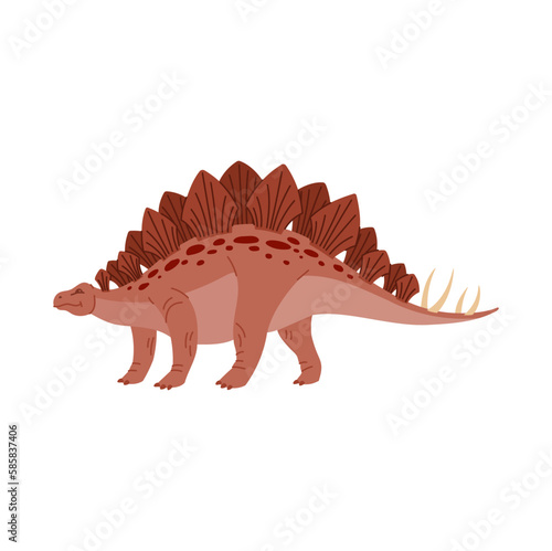 Stegosaurus stenops isolated cartoon kids toy. Vector dino ungulatus, ancient lizard. Stegosaurus triceraptor graze, prehistoric predator animal