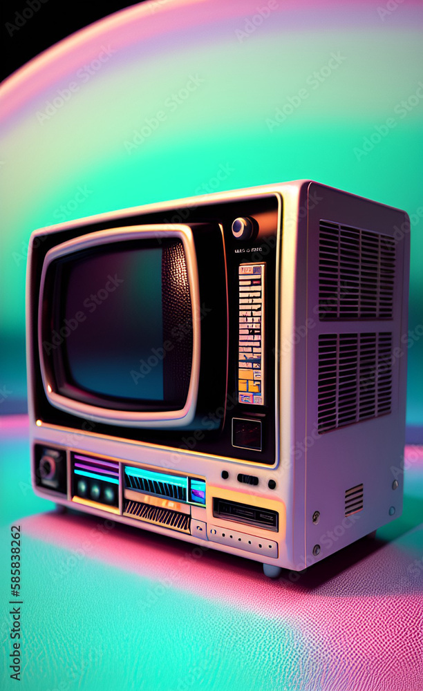Fototapeta premium abstraction of old TV technology, generated by AI