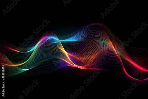 Beautiful Modern Background neon waves AI Generative