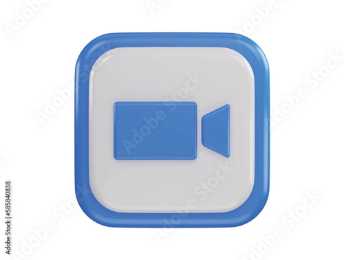 video camera icon 3d rendering vector illustration