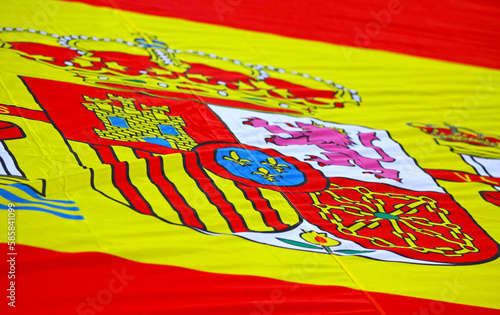 Obraz na płótnie Close-up Spain National flag w salonie