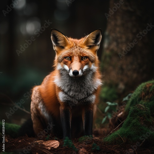 red fox in the wild. GenerativeAI.