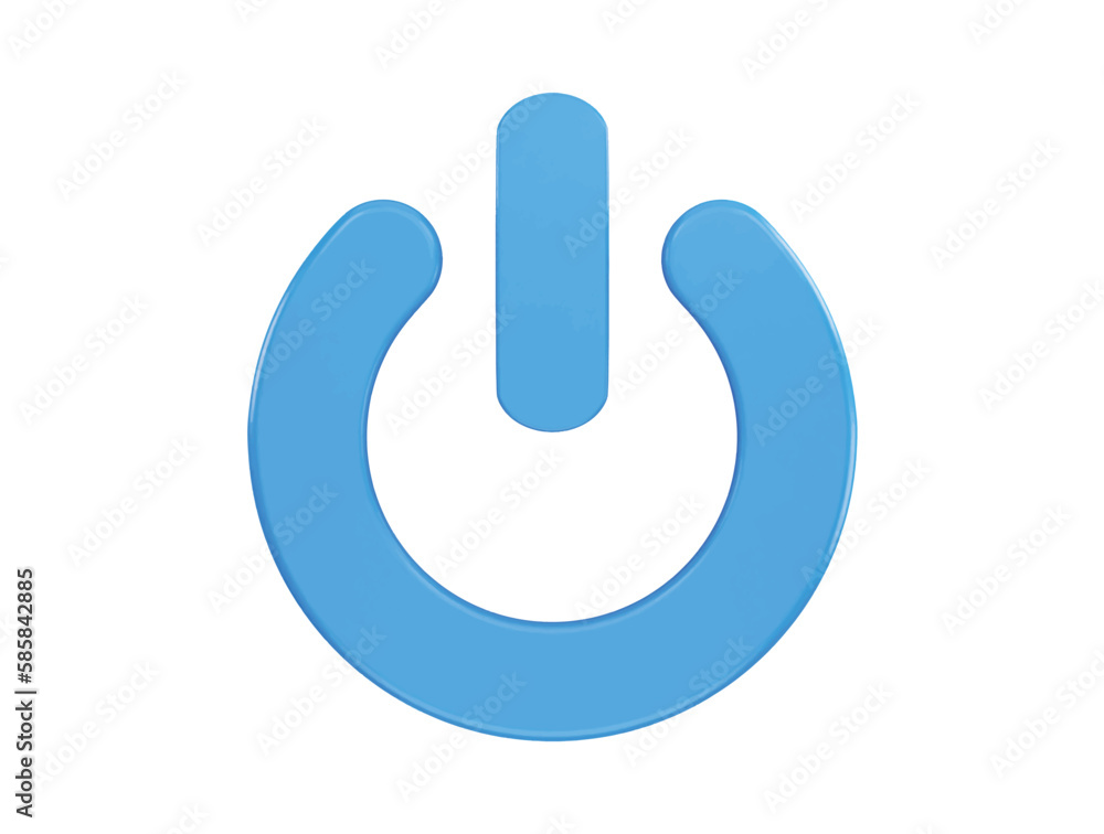 power button icon 3d rendering vector illustration power button icon 3d rendering vector illustration