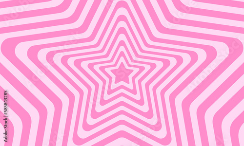 Repeating pink stars background in trendy retro 2000s design. Groovy pattern in y2k vintage style for poster, banner, cover, textile and paper print. Aesthetic vector illustration in pastel colors