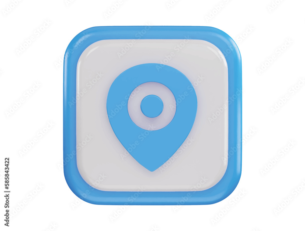 location icon 3d rendering vector illustration