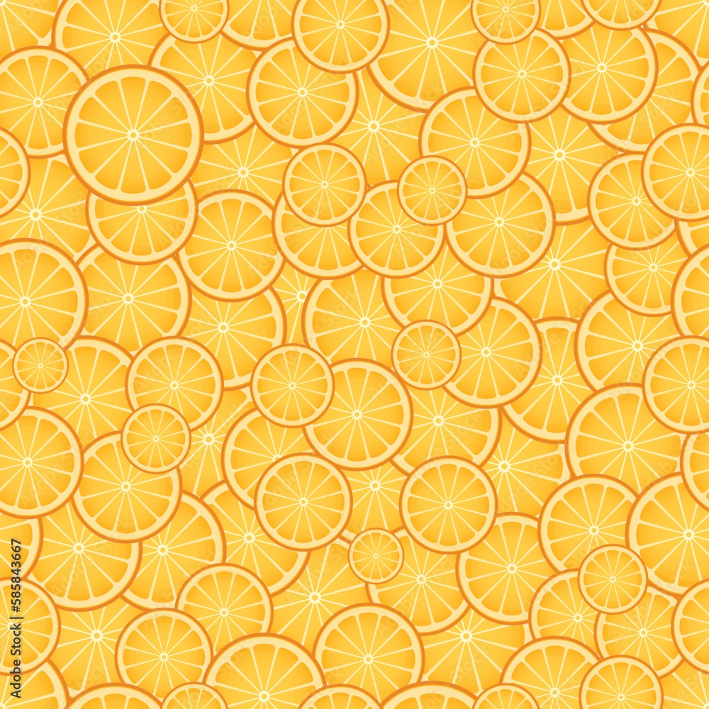 Sliced orange seamless pattern, exotic fruits vector background. Sliced orange seamless pattern, exotic fruits vector background.