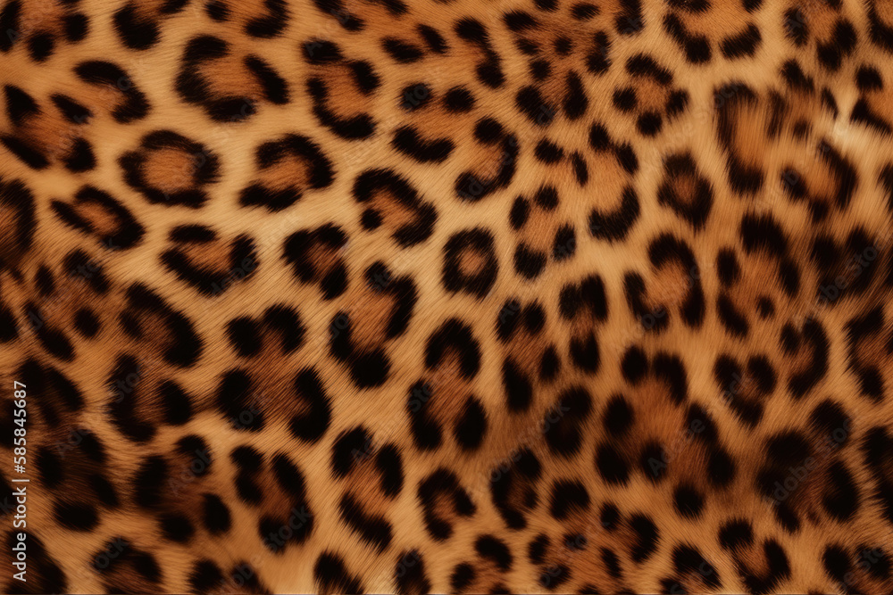 Close up of leopard skin texture background. Generative AI Close up of leopard skin texture background. Generative AI
