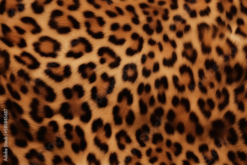Close up of leopard skin texture background. Generative AI