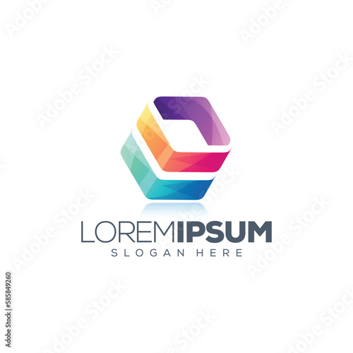 abstract colorful building tower logo collection business © Design_Tree