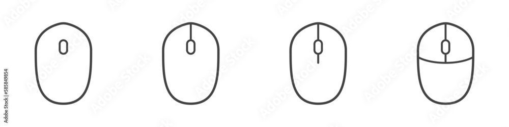 Computer mouse icons vector. Left and right click vector. Icons set of pressing different mouse buttons for PC. Mouse wheel scroll icon vector. Mouse icon set for PC. Computer mouse icons vector. Left and right click vector. Icons set of pressing different mouse buttons for PC. Mouse wheel scroll icon vector. Mouse icon set for PC.
