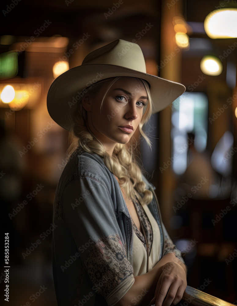 Western Beauty: A Stunning Kentucky Cowgirl, Generative AI Western Beauty: A Stunning Kentucky Cowgirl, Generative AI