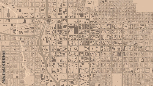 Sepia Salt Lake City area vector background map, Utah, roads and water cartography illustration.